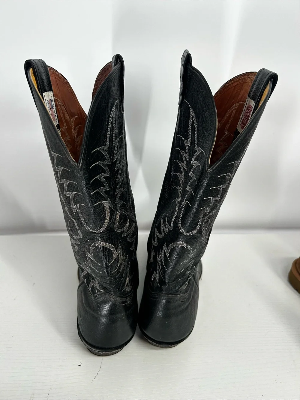 Vintage Nocona Men's size 11.5 D Black Leather Cowboy Western Boots